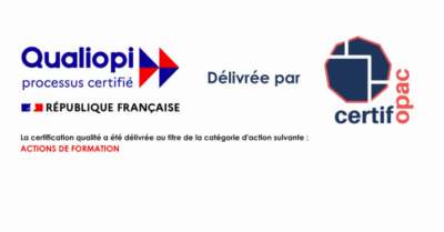 Qualiopi processus certifié, délivrée par Certifopac — actions de formation
